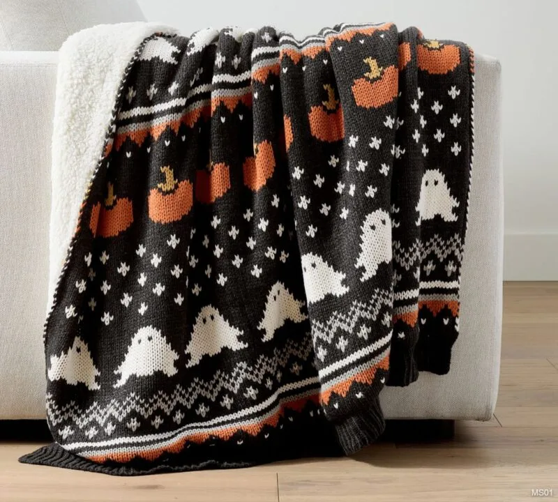 Gus the Ghost Fair Isle Knit Jacquard Throw