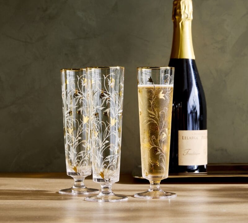 Gold Scatter Champagne Flutes