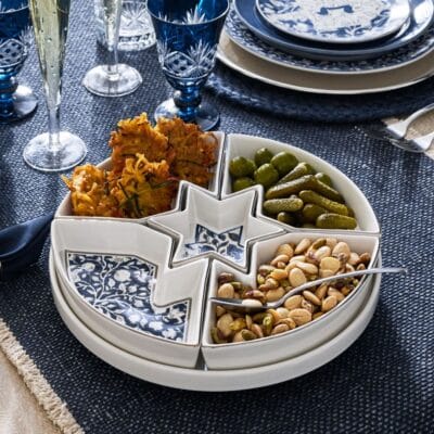 Hanukkah Botanical Stoneware Lazy Susan