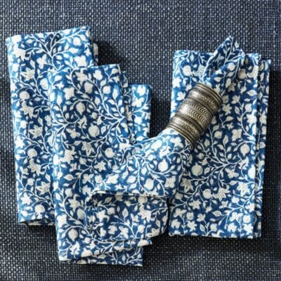 Hanukkah Botanical Organic Cotton Napkins - Set of 4