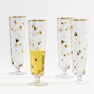 Gold Scatter Champagne Flutes