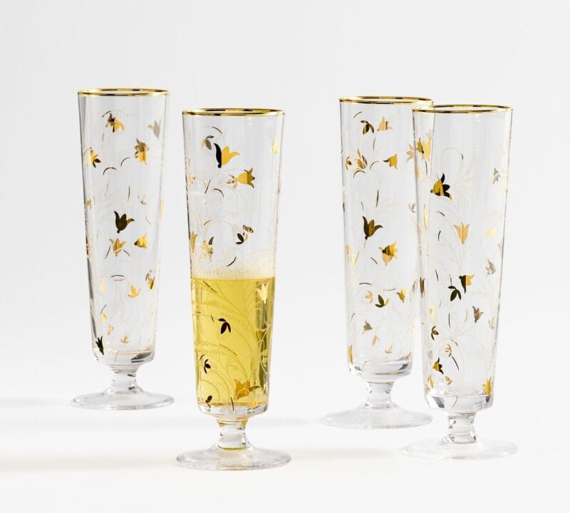 Gold Scatter Champagne Flutes